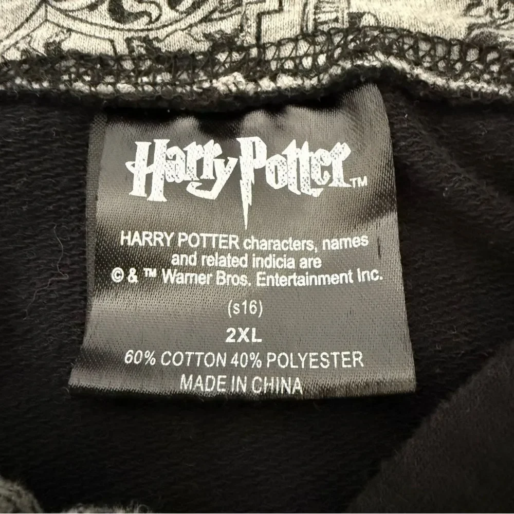 Harry Potter Hogwarts Hoodie Sweatshirt Youth Unisex Sz 2XL Black Pullover